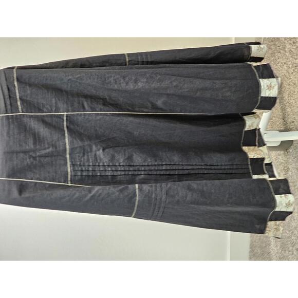 Sundance Black Button-Front Midi Skirt with Embroidered Details - Picture 5 of 8